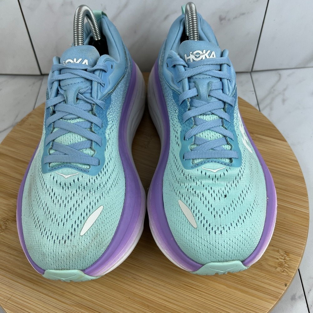 Hoka One Bondi 8 Womens Size 8 D WIDE Airy Blue Ocean Running Shoe 1127954 ABSO - Picture 4 of 13